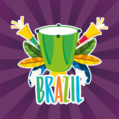 Poster - brazil carnival poster with drum instrument