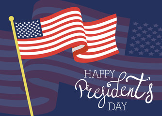 happy presidents day poster with usa flag