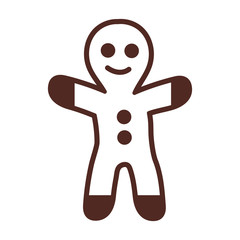 Sticker - gingerbread man, line style icon