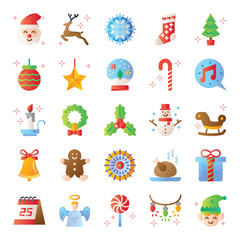 Wall Mural - christmas gradient vector icons