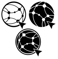 Poster - Internet, browser or website icons in black on a white isolated background. EPS 10 vector.
