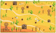 © VectorTower - Map Desert saloon landscape with cactus, vintage building, animal bones and windmill for Vector Illustration Design Ideas
