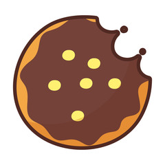 Sticker - chocolate cookie on white background
