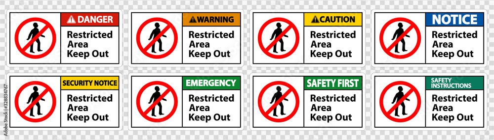 Restricted Area Keep Out Symbol Sign Isolate on transparent Background ...