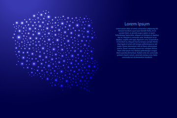 Wall Mural - Poland map from blue and glowing space stars abstract concept geometric shape. Vector illustration.