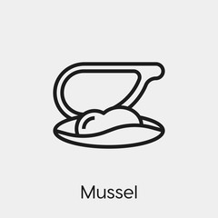 Poster - mussel icon vector. Linear style sign for mobile concept and web design. mussel symbol illustration. Pixel vector graphics - Vector.