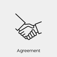Poster - agreement icon vector. Linear style sign for mobile concept and web design. agreement symbol illustration. Pixel vector graphics - Vector.