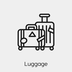 Poster - luggage icon vector. Linear style sign for mobile concept and web design. suitcase symbol illustration. Pixel vector graphics - Vector.