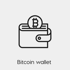 Poster - bitcoin wallet icon vector. Linear style sign for mobile concept and web design. bitcoin wallet symbol illustration. Pixel vector graphics - Vector.