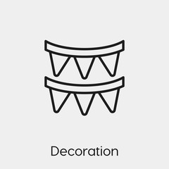 Poster - decoration icon vector. Linear style sign for mobile concept and web design. pennants symbol illustration. Pixel vector graphics - Vector.