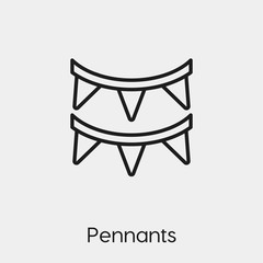 Poster - decoration icon vector. Linear style sign for mobile concept and web design. pennants symbol illustration. Pixel vector graphics - Vector.