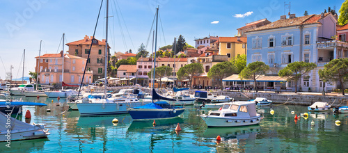 Fotomural Idyllic mediterranean waterfront in Volosko village, Opatija riviera