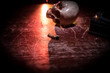 © zef art - Ashtray and butts cigarettes on dark background. Selective focus