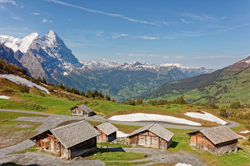 Wall Mural - Views from Grosse Scheidegg towards Grindelwald