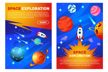 Wall Mural - space exploration vertical banners