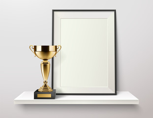 Wall Mural - golden cup frame composition