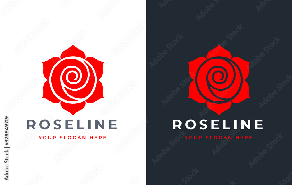 Red Rose logo design - obrazy, fototapety, plakaty 