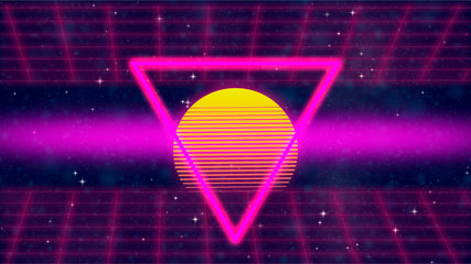 Wall Mural - abstract beautiful colorful disco background. retro concept background with geometric shapes and red
