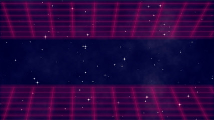 Wall Mural - abstract retro background with lights and stars