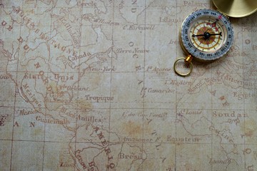 compass and old map