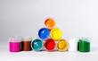 © Денис Прохоров - Multi-colored gouache in plastic jars on a white background to create beautiful paintings