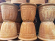 Big clay flower pots. A variety of Earthen pots or clay pots for sale in the market.
