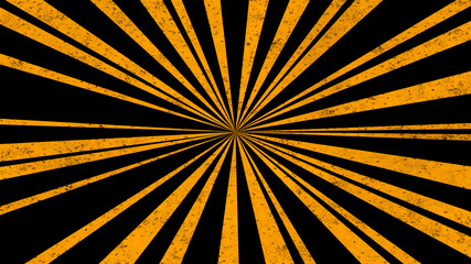 Wall Mural - Abstract vintage black background with yellow rays