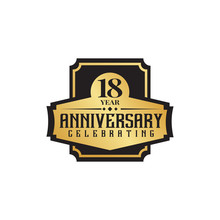 18th Year Anniversary Logo Design Template