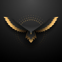black and gold eagle illustration