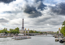 View Of The Seine River In Paris, The Capital Of France.