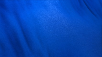 blue flag cloth in full frame with selective focus. 3D Illustration of cerulean azure colored garment with clean natural linen texture for background banner or wallpaper use.
