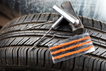 flat car tire repair kit, tire plug repair kit for tubeless tires,for cars and motobikes tubeless ti