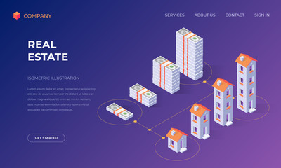 Poster - Landing page for real estate financial digital technologies