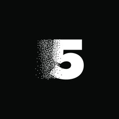 Initial Number 5 Particle Effect Logo Design