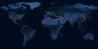 © scaliger - Earth at night, world map with city lights showing human activity in North America, Europe and East Asia from space. Elements of this image furnished by NASA.