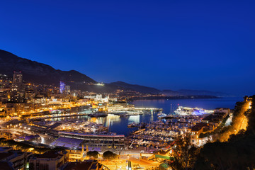 Canvas Print - Monaco Principality By Night