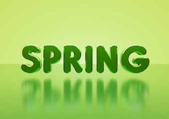 Wall Mural - spring headline glossy text on green background 3d render