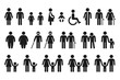 Bathroom and medical people icon set