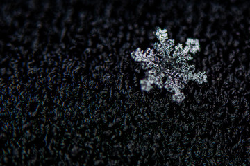 A Beautiful Snowflake on Black Background