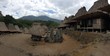 An inside view on the traditional Bena village in Bajawa, Flores, Indonesia. There are many small houses around. Each house is made of natural parts like wood and straw. History and tradition