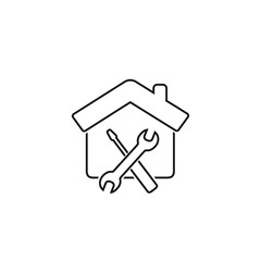 Poster - Maintenance house line icon - From property, commercial house and real estate icons, mortgage icons