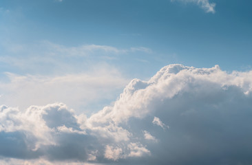 Flag Ukraine on the blue sky