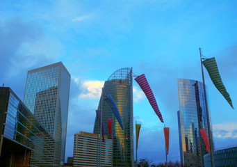 New district of Paris with modern buildings