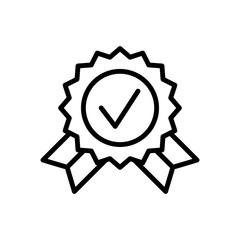 Poster - Check mark, medal icon. Simple line, outline vector elements of success for ui and ux, website or mobile application