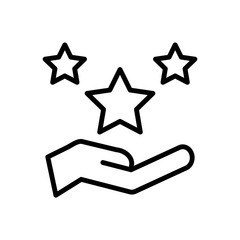 Sticker - Hand, stars icon. Simple line, outline vector elements of success for ui and ux, website or mobile application