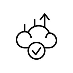 Poster - Cloud, chart, arrow, check mark icon. Simple line, outline vector elements of success for ui and ux, website or mobile application