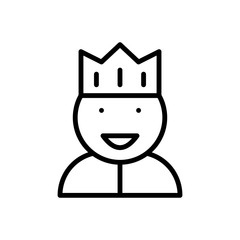 Poster - avatar, man, crown, king icon. simple line, outline vector elements of success for ui and ux, websit
