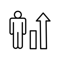 Poster - Human, man, chart icon. Simple line, outline vector elements of success for ui and ux, website or mobile application
