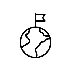 Poster - Globe, flag icon. Simple line, outline vector elements of success for ui and ux, website or mobile application