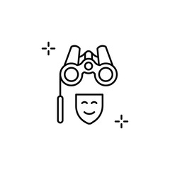 Poster - Binoculars icon. Simple line, outline vector elements of theatre for ui and ux, website or mobile application